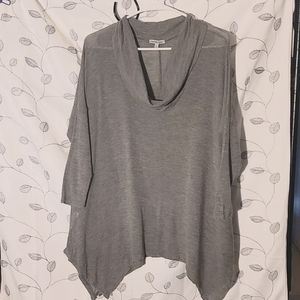 Charlotte Russe Gray Cowlneck Long Sleeve Top